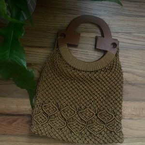 Macrame knitted Vintage 70’s Handbag
